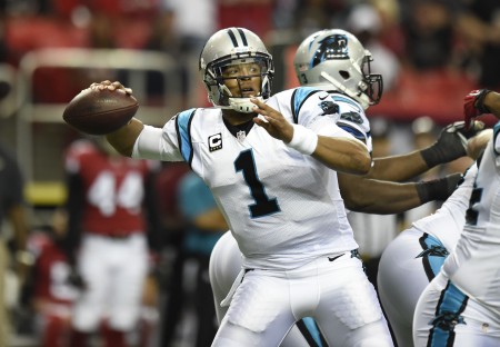 Dec 27 2015 Atlanta GA USA Carolina Panthers quarterback Cam Newton throws the ball in the first quarter against the Atlanta Falcons at the Georgia Dome. Mandatory Credit Dale Zanine-USA TODAY Sports