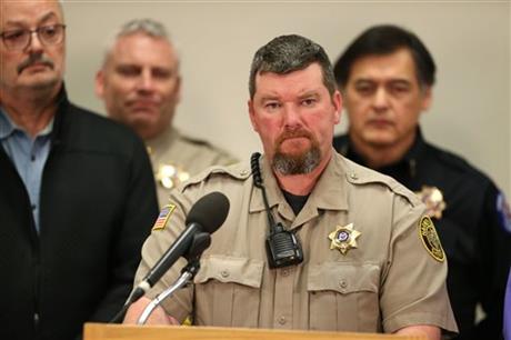 Harney County Sheriff Dave Ward speaks at press conference at the Harney County Community Center in Burns Ore. Thursday Jan. 27 2016