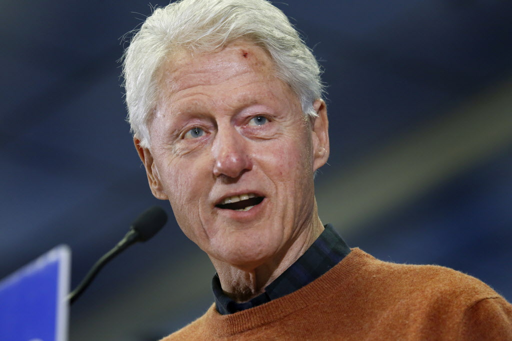 Former President Bill Clinton talks to voters about Hillary Clinton in Concord N.H. on Wedneday Jan. 20 2016