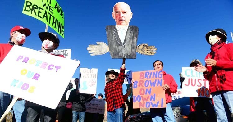 Porter Ranch residents protest California Gov. Jerry Brown's months-long refusal to call a state of emergency over the gas leak that has been pumping out methane since October. Brown announced a state of emergency on Wednesday