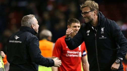 Can't Look Liverpool's manager Jurgen Klopp couldn't watch