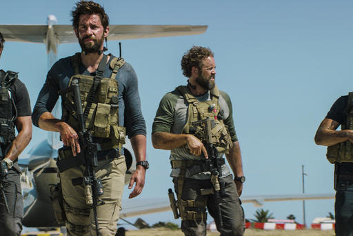 Pablo Schreiber John Krasinski David Denman and Dominic Fumusa in the film'13 Hours The Secret Soldiers of Benghazi from Paramount