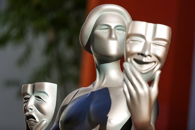 Screen Actors Guild Awards statue for the 22nd Annual Screen Actors Guild Awards is displayed at the TCL Chinese Theatre in Los Angeles. The awards to be broadcast live from Los Angeles’ Shrine Auditoriu