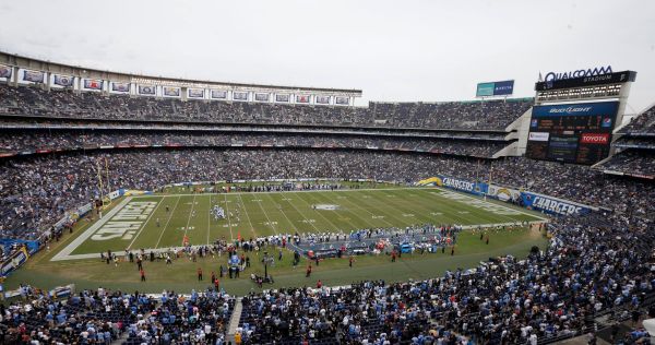 Fans watch the San Diego Chargers play