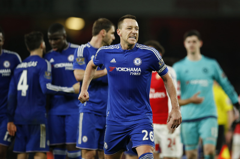 John Terry of Chelsea celebrates after fianl whistle