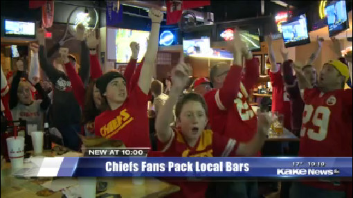 Kansas City Chiefs fans packed local sports bars in Wichita on Saturday for the big playoff win over the Houston Texans