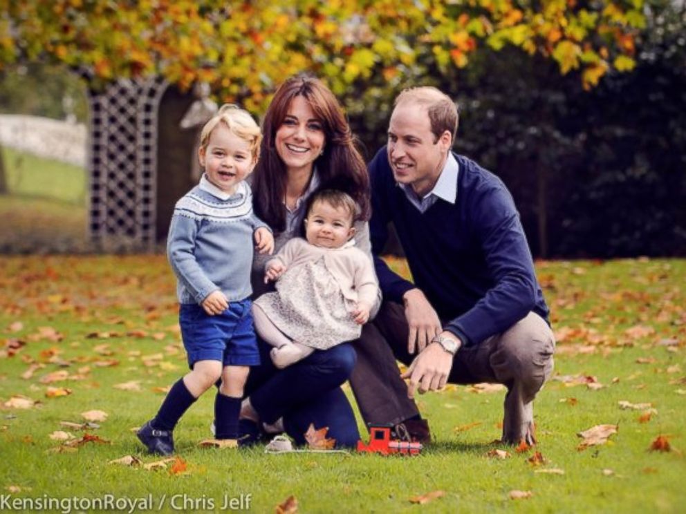 Chris Jelf Kate and William pose for a Christmas card with George and Charlotte