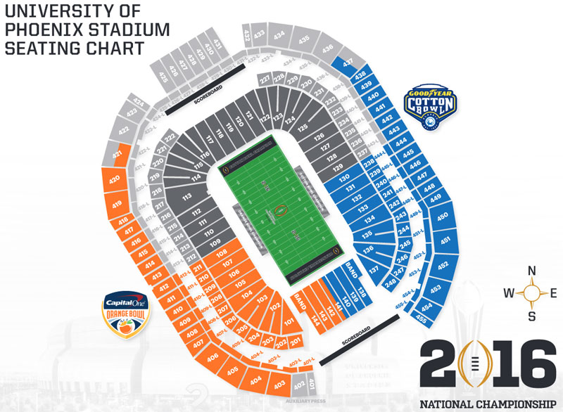 2016 National Championship Seating Chart