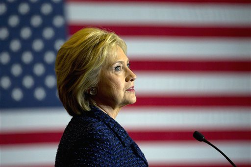 Democratic presidential candidate Hillary Clinton speaks during a rally on the campus of Simpson College Thursday Jan. 21 2016 in Indianola Iowa