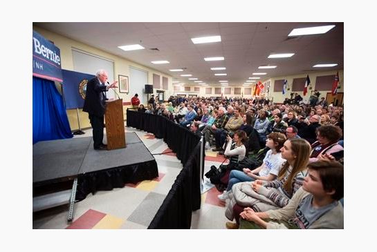 Democratic presidential candidate Sen. Bernie Sanders I-Vt. speaks during a campaign stop at Bedford High School Friday Jan. 22 2016 in Bedford