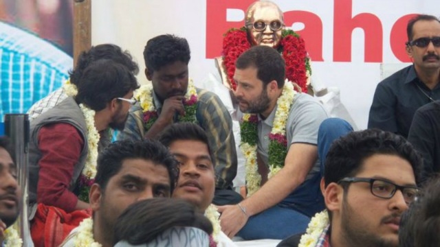 Congress vice president Rahul Gandhi among students on hunger strike at University of Hyderabad