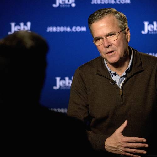 2016 Republican presidential candidate former Florida Gov. Jeb Bush speaks during an interview with The Associated Press in Coralville Iowa. Bush said he misjudged the intensity of anger among Republican voters befo