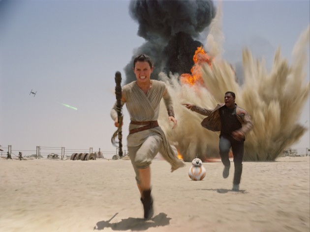 Daisy Ridley stars as Rey and John Boyega stars as Finn in'The Force Awakens