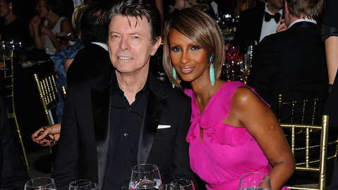 David Bowie and his supermodel wife Iman who posted a series of cryptic messages on social media in the lead-up to his death