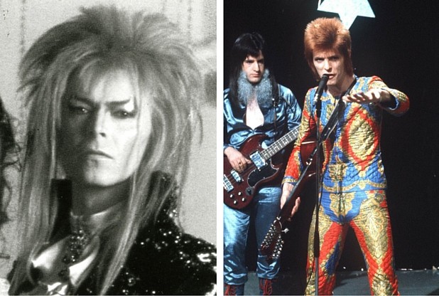 David Bowie in Labyrinth and as Ziggy Stardust