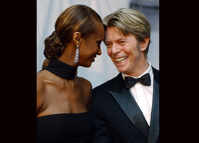 Iman left and her husband singer David Bowie arrive at the Council of Fashion Designers of America Fashion Awards in New York. Bowie the innovative and iconic singer whose illustrious career lasted five decades