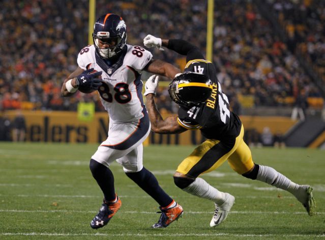 DeMaryius Thomas and the Broncos take on the Steelers in this weekend's playoff finale