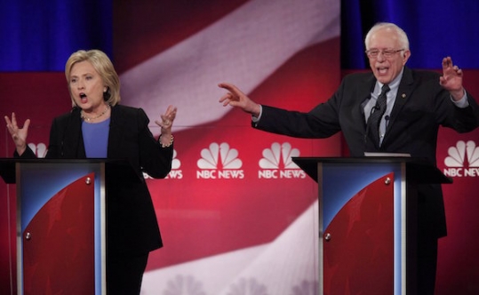 Democratic presidential candidates Hillary Clinton and Bernie Sanders in Charleston S.C. on Jan. 17