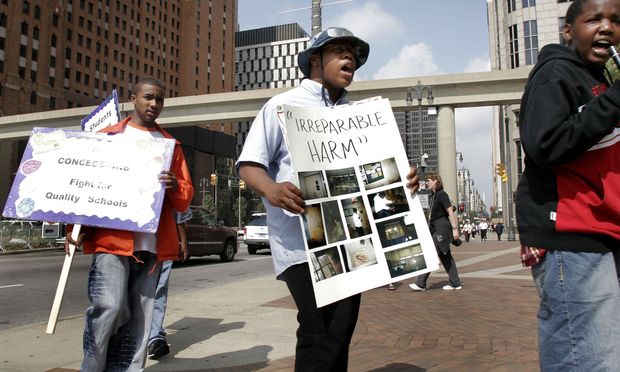 Detroit public school teachers striking in September 2006