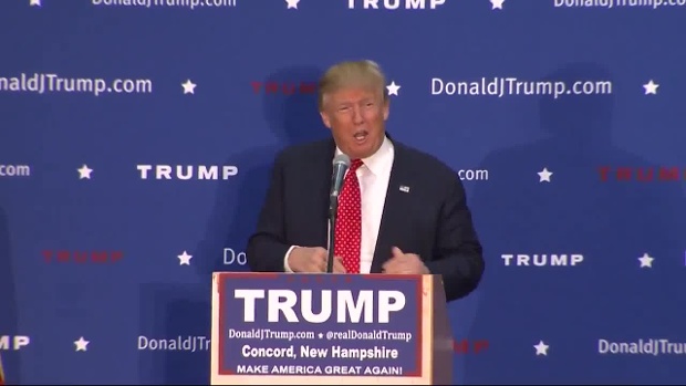 Donald Trump campaigns in New Hampshire