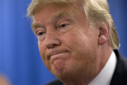 Republican presidential candidate Donald speaks to reporters during a new conference at the Roundhouse Gymnasium Tuesday Jan. 26 2016 in Marshalltown Iowa