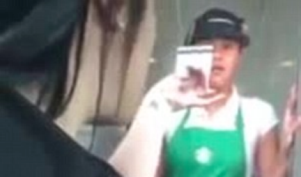 Elizabeth Becerra confronted a Calif. Starbucks employee who she believed stole her credit card.   		You Tube