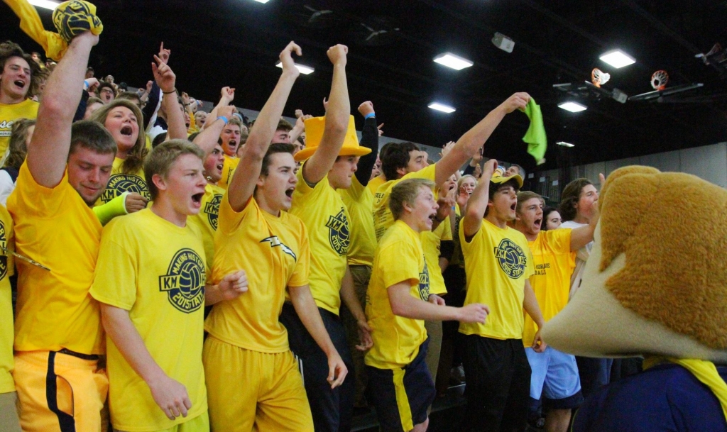 Kettle Moraine fans react to play against Kenosha Indian Trail during the WIAA State boys volleyball tournament at Wisconsin Lutheran College in Wauwatosa on Nov. 13. Fan behavior has come under the microscope nationally with an email released by the WIAA