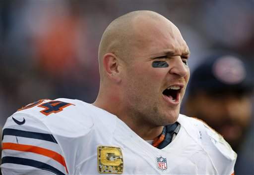 Brian Urlacher's head is full of luscious hair now