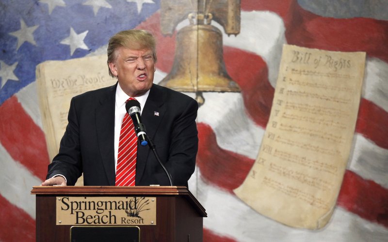 U.S. Republican presidential candidate Donald Trump speaks at the South Carolina Tea Party Coalition Convention in Myrtle Beach South Carolina