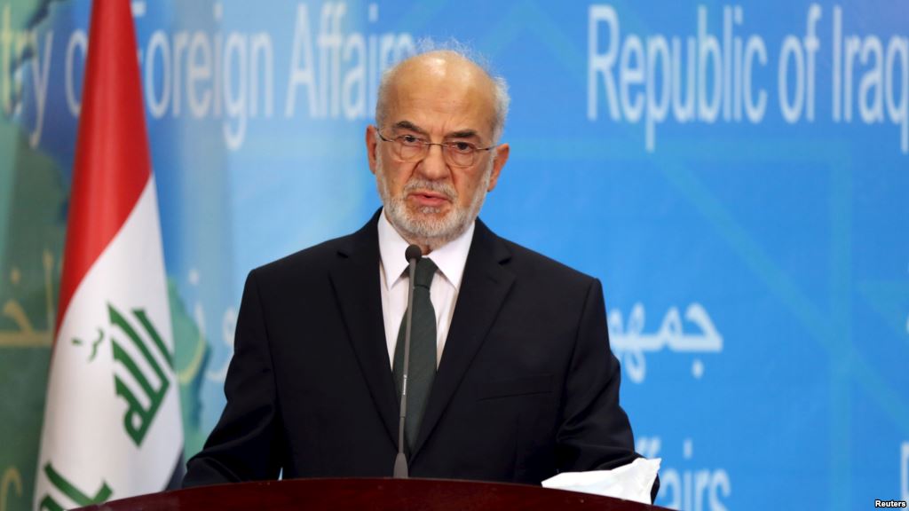 FILE- Iraqi Foreign Minister Ibrahim al Jaafari speaks to journalists during a news conference