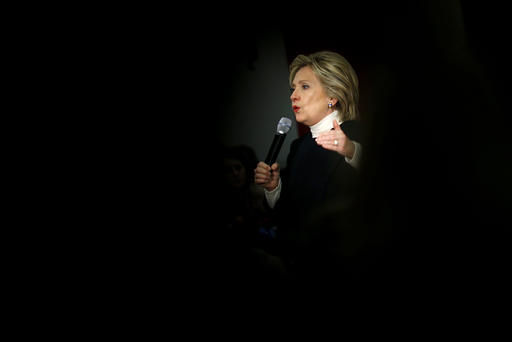 Democratic presidential candidate Hillary Clinton speaks during a town hall at the Toledo Civic Center in Toledo Iowa Jan. 18 2016