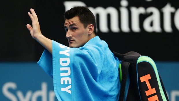 Farewell Sydney Bernard Tomic waves to the crowd at Sydney Olympic Park Tennis Centre on Friday