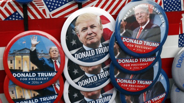 Flashy colourful easy-to-grasp Donald Trump election merchandise