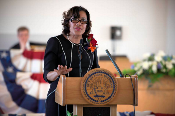 Flint Mayor Karen Weaver at her swearing-in ceremony on Nov. 9 2015. Karen Weaver  Facebook