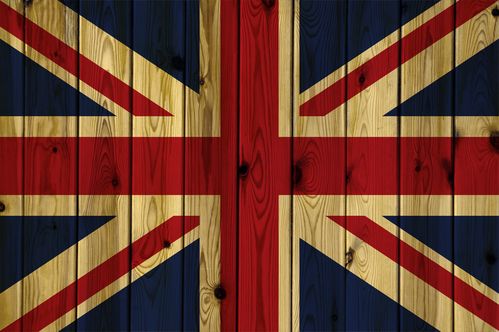 A United Kingdom flag painted on a wooden wall