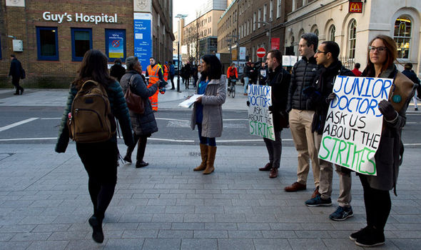 GETTY All around the country junior doctors were striking to protect patients