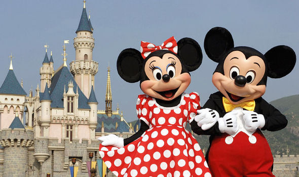 Mickey and Minnie Mouse at Disneyland