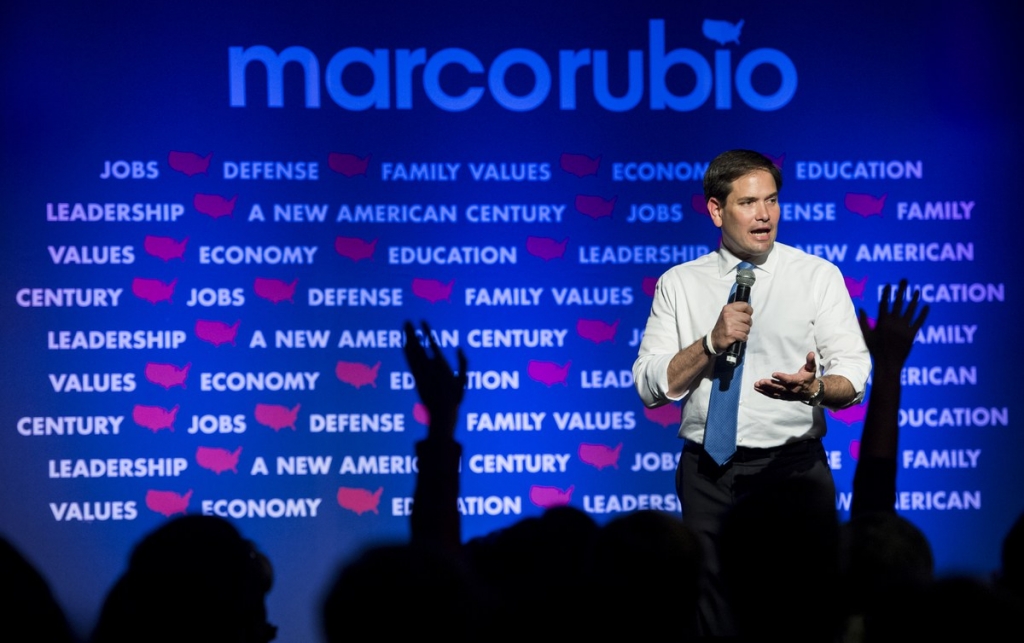 UNITED STATES- AUGUST 26 GOP Presidential candidate Sen. Marco Rubio R-Fla. holds a town hall meeting in Londonderry N.H. on Wednesday Aug. 26 2015