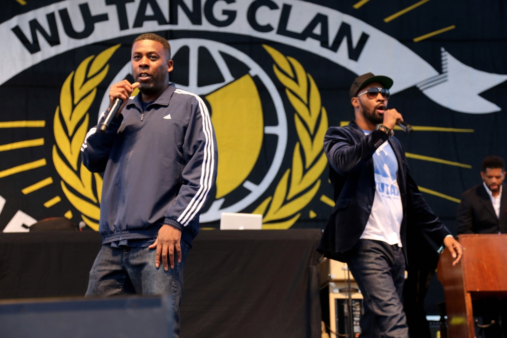 GZA right and RZA left of Wu Tang Clan perform on stage