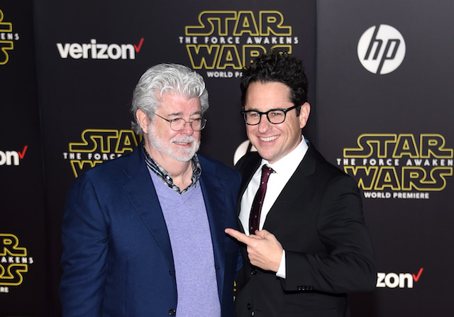 George Lucas and J.J. Abrams attend the world premiere of'Star Wars The Force Awakens