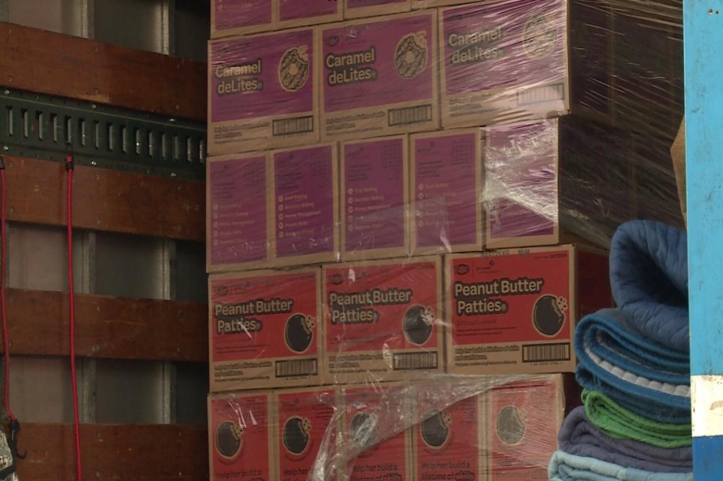 Girl Scout cookies arrived to North Platte by the truckloads Thursday morning