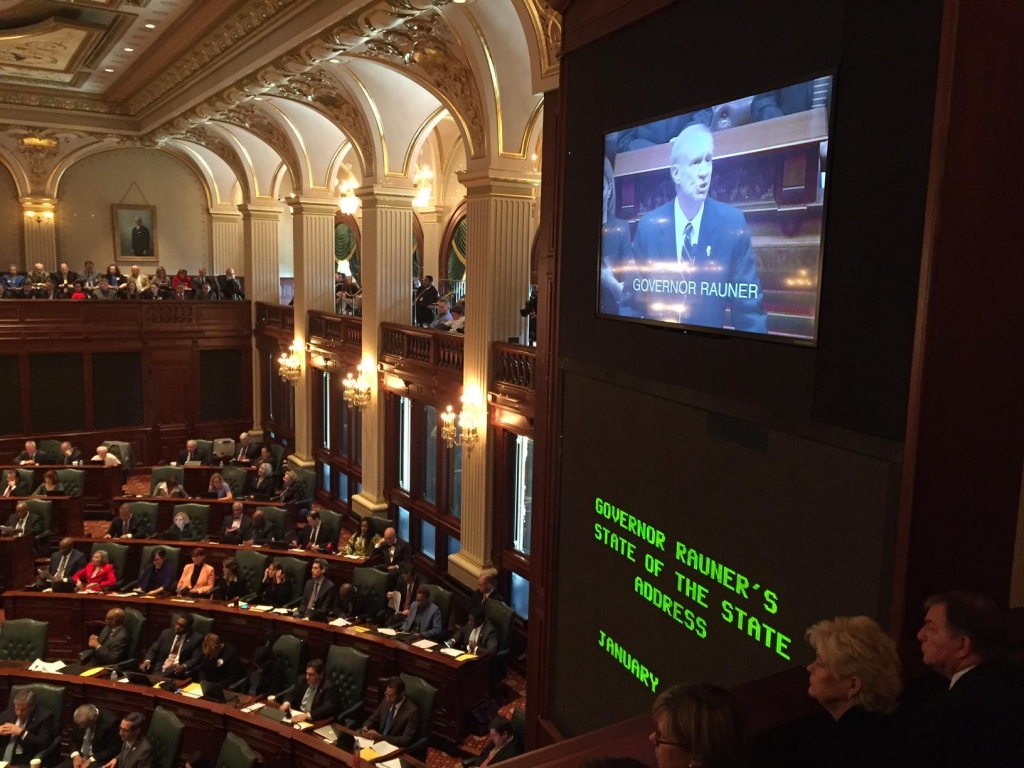 Gov. Bruce Rauner gave his second state of the state address Wednesday he got a largely tepid response