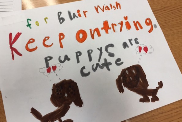 Blair Walsh First Grader Letters