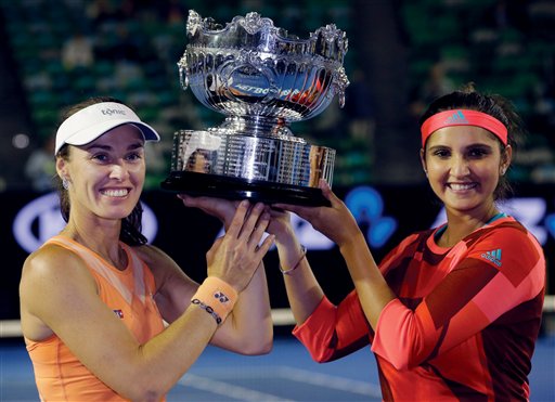 Sania Mirza and Martina Hingis win Australian Open for third consecutive Grand Slam title