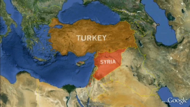 Map of Turkey and Syria