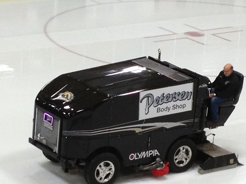 Ice being resurfaced at Lawson Ice Arena in Kalamazoo Mich