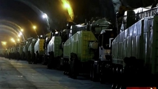 A grab from Islamic Republic of Iran News Network on Oct. 14 2015 said to show missile launchers in an underground tunnel somewhere in Iran