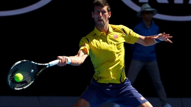 Novak Djokovic looked untroubled by the Melbourne heat during his straight sets win