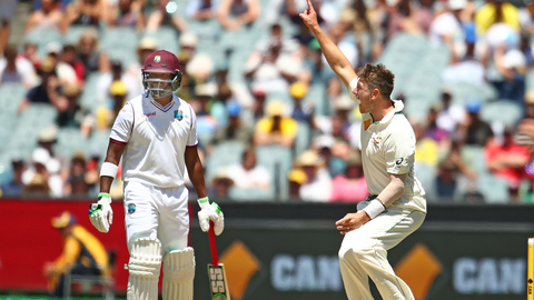 James Pattinson appeals during the second test between Australia and the West Indies