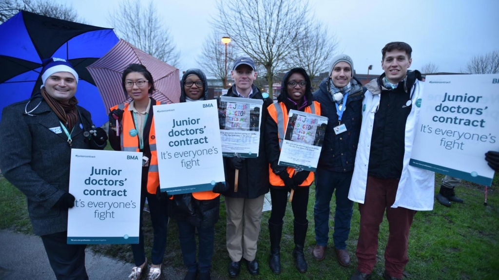 Junior Doctors picketing at Lincoln County Hospital on January 12